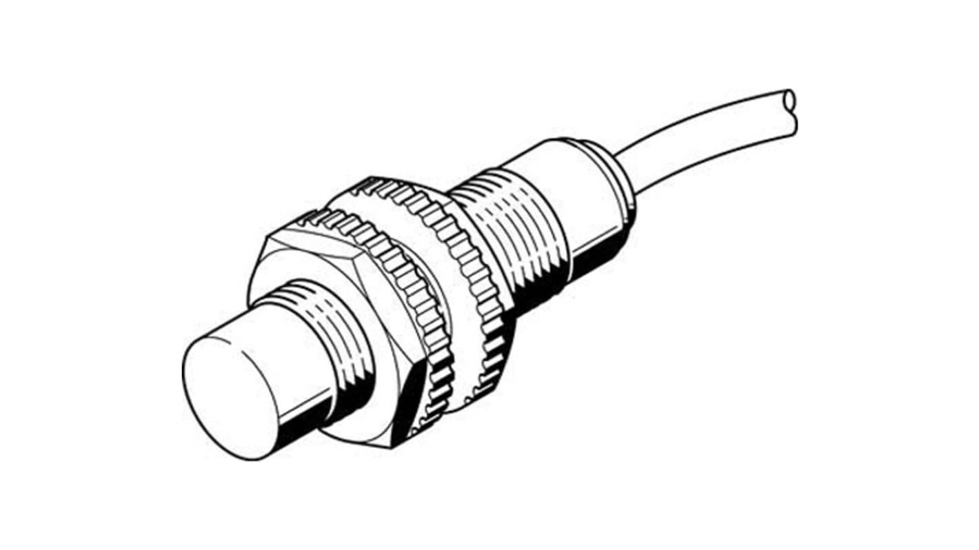 Festo SIED-M12NB-ZS-K-L-PA, sensore di prossimità induttivo cilindrico M12, rilevamento 3,24 mm, IP65/IP67, alimentazione 20-320 V.