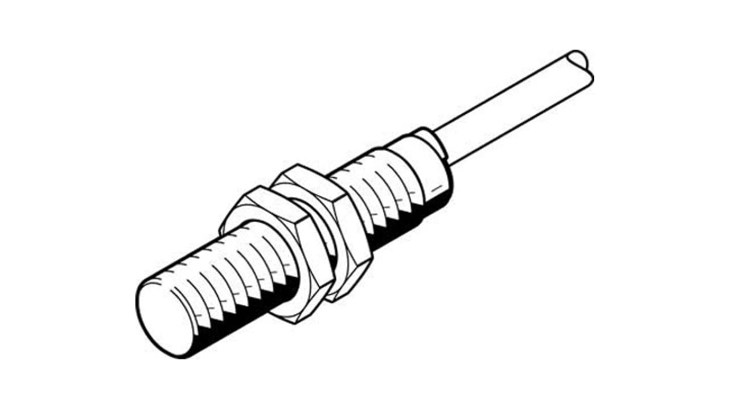 Sensore di prossimità cilindrico Festo SIEF-M12B-PS-K-L, PNP M12, rilevamento 3 mm, IP66, montaggio a incasso.