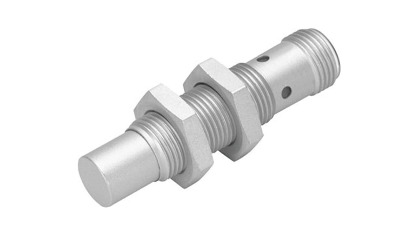 Sensore di prossimità induttivo Festo SIEF-M12NB-NS-S-L-WA, cilindrico M12, NPN, rilevamento 8 mm, IP67, -30 a 85 °C.