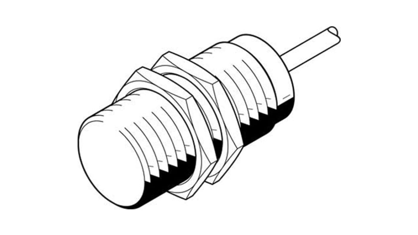 Sensore di prossimità cilindrico NPN Festo SIEF-M30B-NS-K-L, rilevamento 10 mm, alimentazione 10-30 V, IP67.