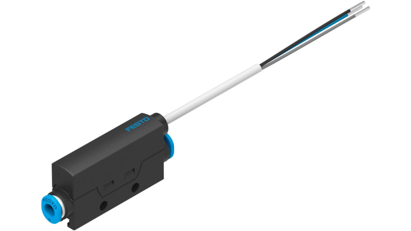 Sensore di flusso Festo SFTE-1U-Q4-B-2.5K per monitoraggio aria compressa, flusso 0-1 l/min, alimentazione 26 V c.c.