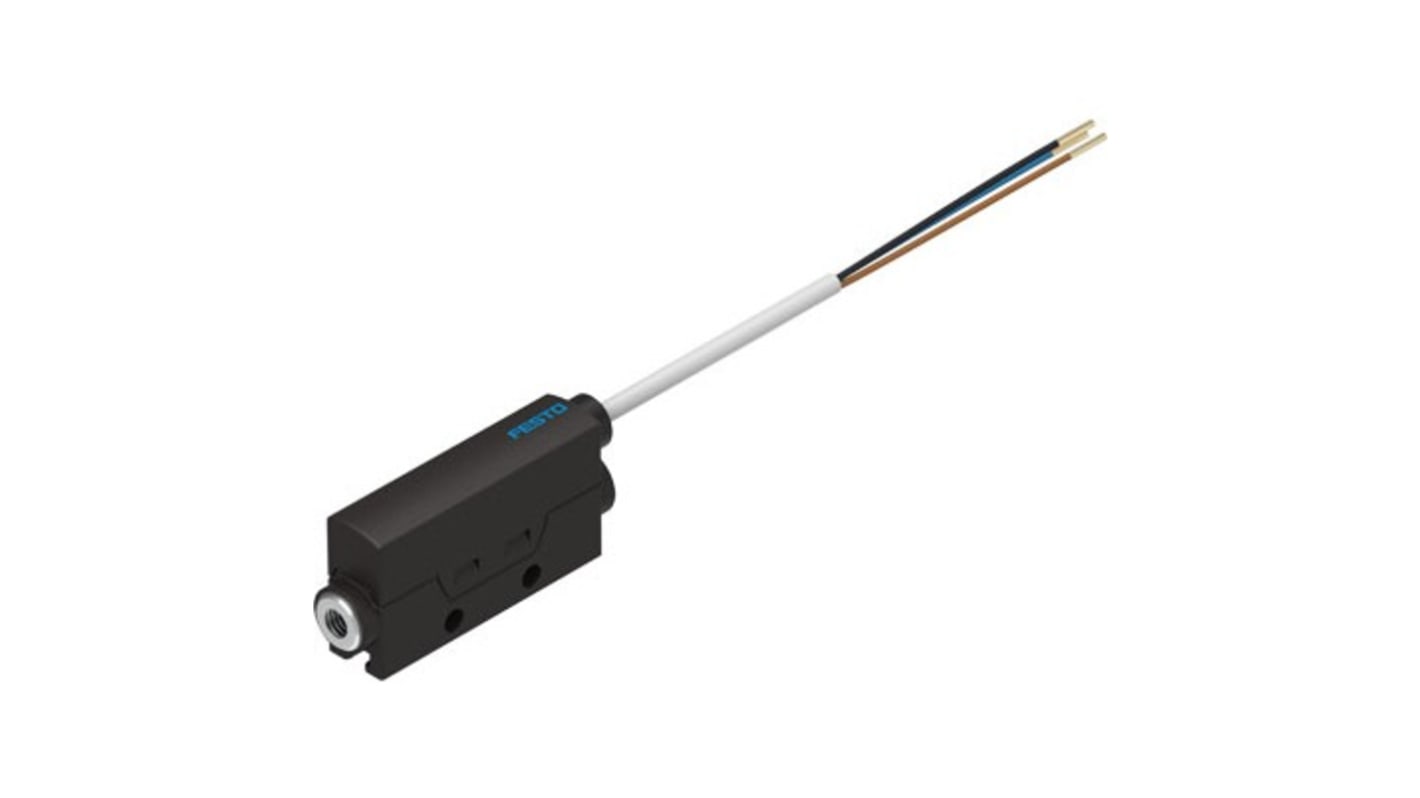 Sensore di flusso Festo SFTE-5U-M5F-B-2.5K per monitoraggio aria compressa, flusso 0-5 l/min, alimentazione 26 V c.c.