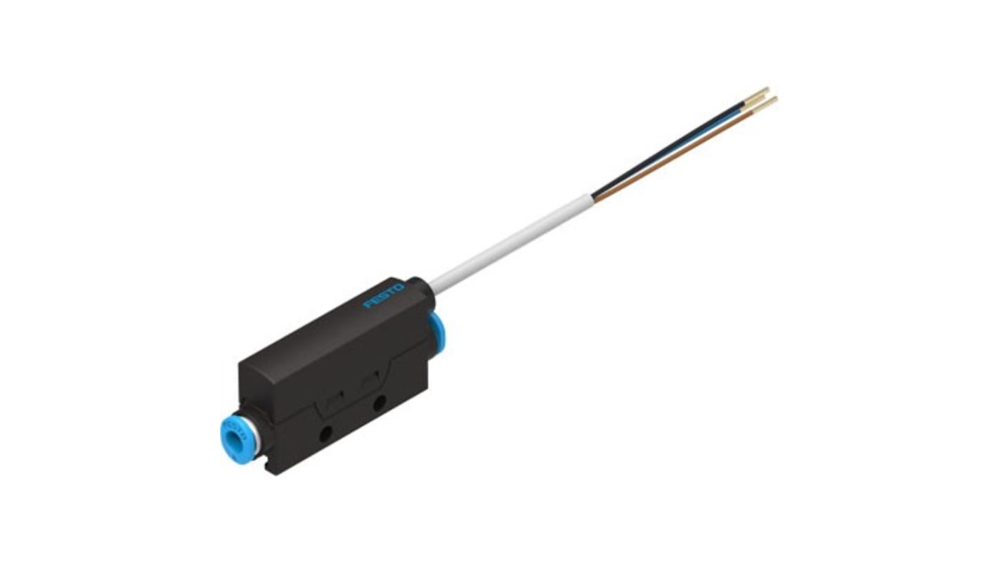 Sensore di flusso Festo SFTE-5U-Q4-B-2.5K per monitoraggio aria compressa, flusso 0-5 l/min, alimentazione 26 V c.c.