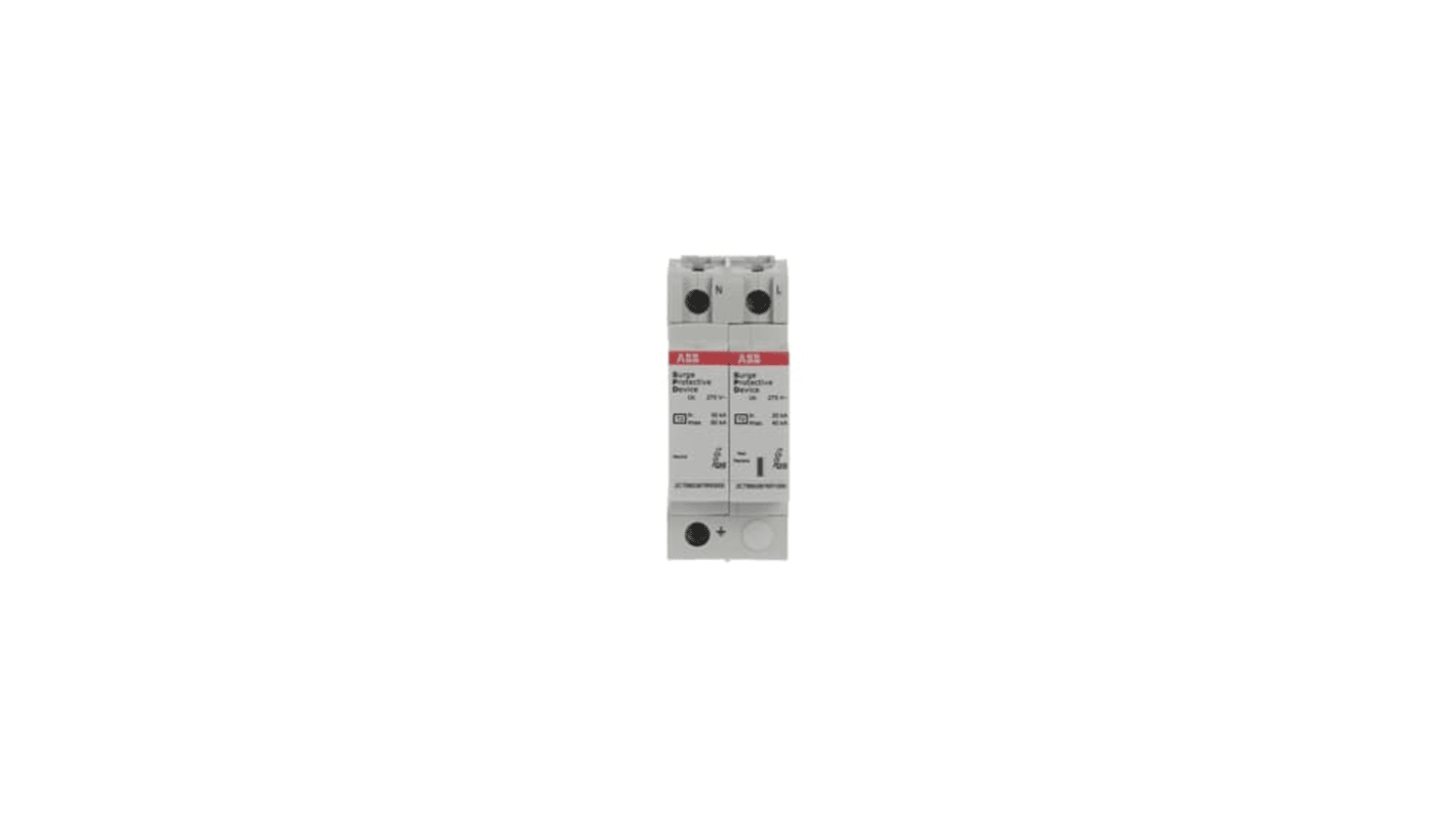 ABB, dispositivo di protezione da sovracorrente per guida DIN, tensione nominale 230/400V, design compatto 35,6mm x 88mm x 58mm.