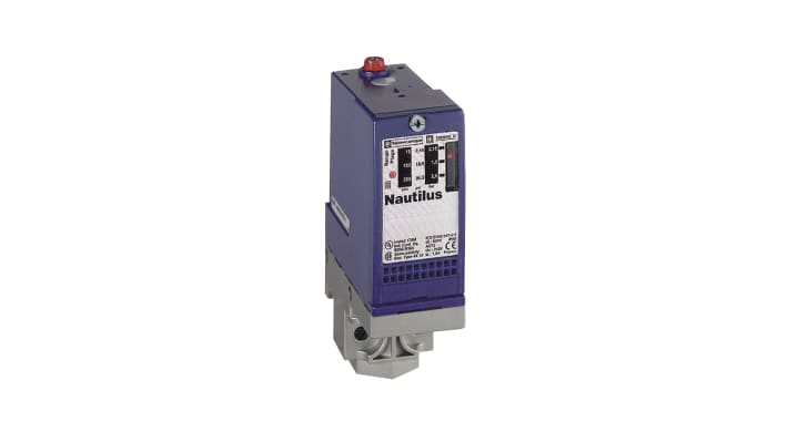 Sensore di pressione differenziale Telemecanique Sensors XMLA010A2S11, max 10 bar, uscita relè, IP66, -25/+70 °C.