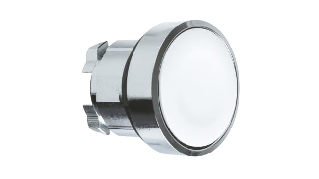 Testa pulsante bianca Harmony XB4 ZB4BA1 di Schneider Electric, 22mm, ritorno a molla. Ideale per automazione industriale.