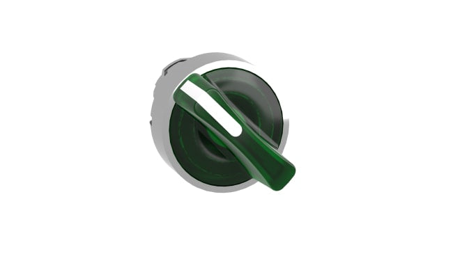 Testa selettore illuminata Harmony XB4 ZB4BK1233, 2 posizioni, Ø 22mm - Schneider Electric - Resistenza IP69K, ideale per ambienti industriali.