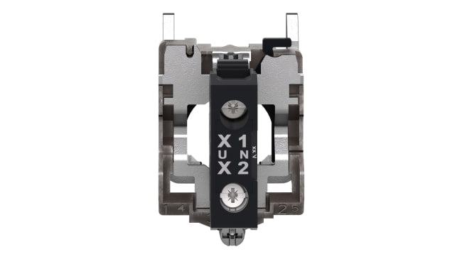 Blocco luminoso Schneider Electric ZB4BVG1 LED bianco 110-120V con terminali a vite. Serie Harmony XB4 per luci pilota e indicatori.