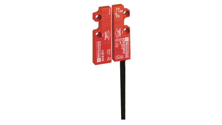 Interruttore di sicurezza senza contatto Telemecanique Sensors XCS-DMC, 24V cc, Cavo XCSDMC7902. Sensore magnetico, 3 direzioni, IP67. Per ingegneria pesante, linee di assemblaggio e produzione alimenti.