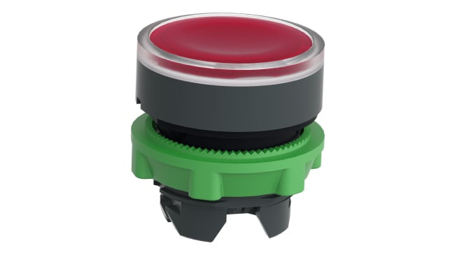 Attuatore pulsante instabile Harmony XB5 ZB5AW343, Rosso - Schneider Electric. Diametro foro 22mm, IP66/67/69K, certificato IEC, JIS, UL, CSA.