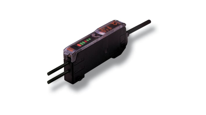 Omron E3X-NA11 2M, sensore a fibra ottica NPN precablato, dimensioni 67,3 x 10 x 31,5 mm, alimentazione 12-24 V c.c.
