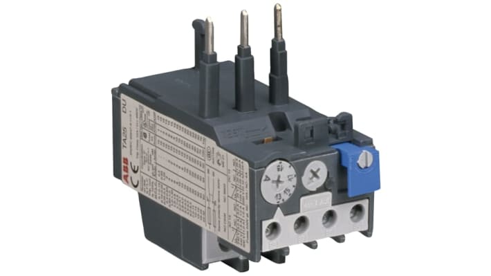 Relè di sovraccarico termico ABB 1SAZ211201R1043, montaggio a clip, 1 NO + 1 NC, corrente 11 A, dimensioni 44x80x94 mm, grado di protezione IP20.