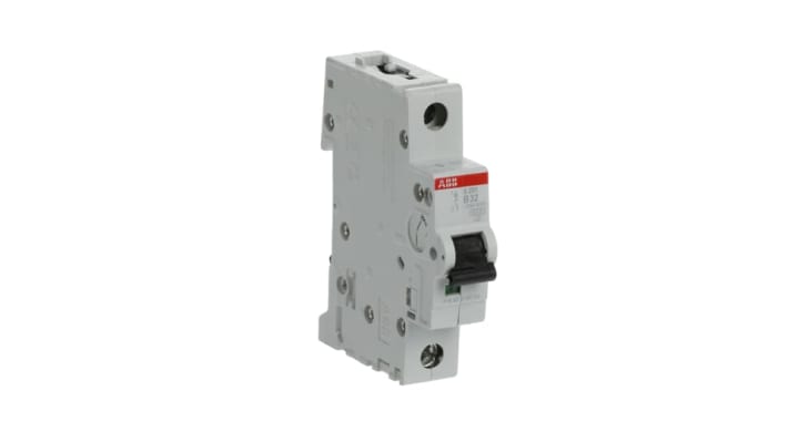 Interruttore magnetotermico ABB S201B32, 1P 32A, montaggio su guida DIN, capacità di rottura 6 kA, per applicazioni industriali.
