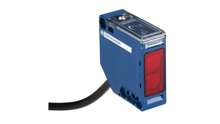 Sensore fotoelettrico Telemecanique Sensors XUK5ARCNL2 con relè infrarossi e timer - Ideale per monitorare la posizione dei pezzi. IP65, 240V, PBT.