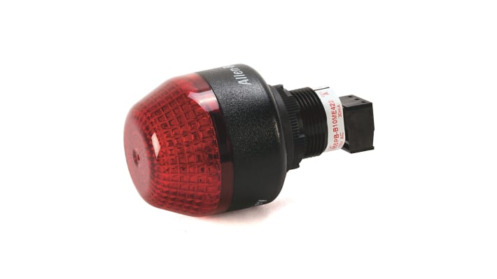 Allen Bradley 855PB-B24ME422, segnalatore LED rosso fisso e lampeggiante, montaggio a pannello, diametro 45 mm, altezza 72 mm, IP65.