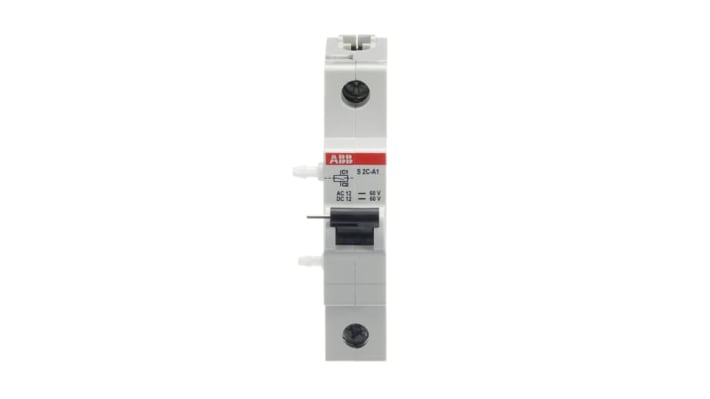 ABB attivazione shunt S2C-A1 per interruttori S200 e DS200, tensione 12-60V, peso 0,133 kg, reset manuale.