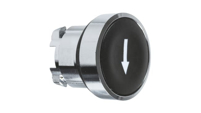 Testa per pulsante a pressione ZB4BA335 di Schneider Electric - Serie Harmony XB4, Nero, Freccia, Ritorno a molla. IP67, 22mm.