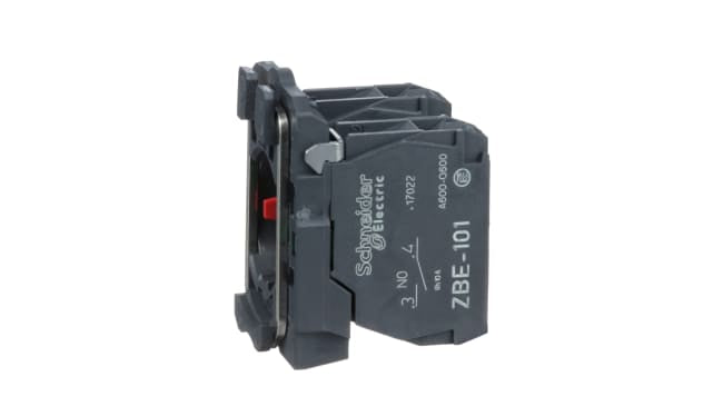 Blocco contatti Schneider Electric ZB5AZ105: 1NA + 1NC, 600V, terminali a vite. Ideale per automazione industriale, resistente e facile da installare.