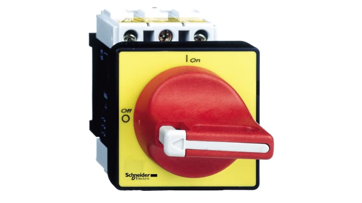 Interruttore di isolamento Schneider Electric VCD01, 3 poli, 20A, montaggio a pannello, dimensioni 60mm x 74mm, grado di protezione IP20.