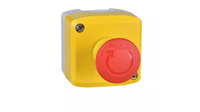 Schneider Electric XALK178G Pulsante di arresto di emergenza, montaggio superficiale, serie Harmony XALK. Resistente, affidabile e conforme alle normative di sicurezza.
