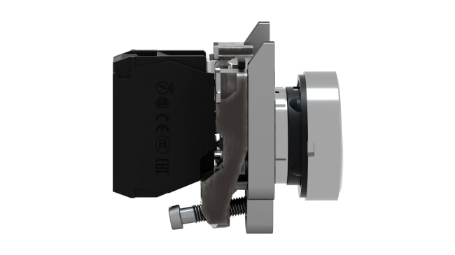 Pulsante SPST bianco Schneider Electric XB4BA3341, montaggio a pannello, diametro 22 mm, grado di protezione IP66/IP69K.
