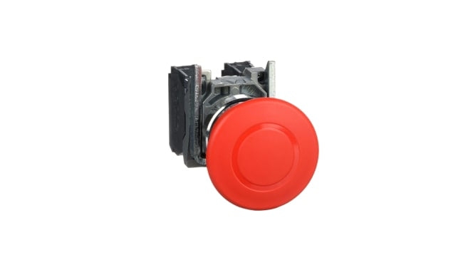 Pulsante di arresto di emergenza Schneider Electric, serie Harmony XB4, montaggio a pannello, diametro 22 mm, colore rosso.