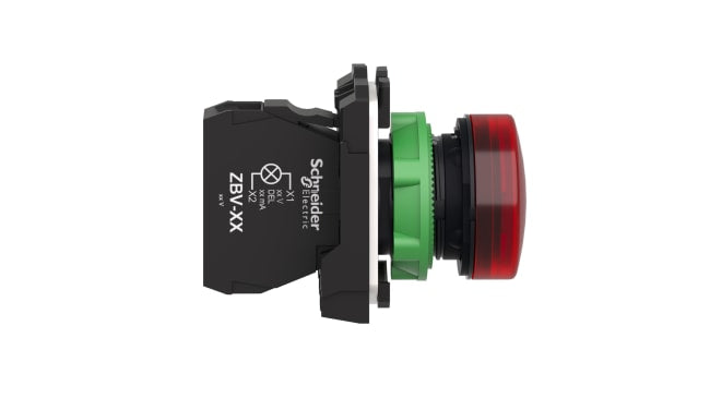 Spia di segnalazione rossa Schneider Electric Harmony XB5, montaggio a pannello, diametro foro 22 mm, grado di protezione IP66/IP67.