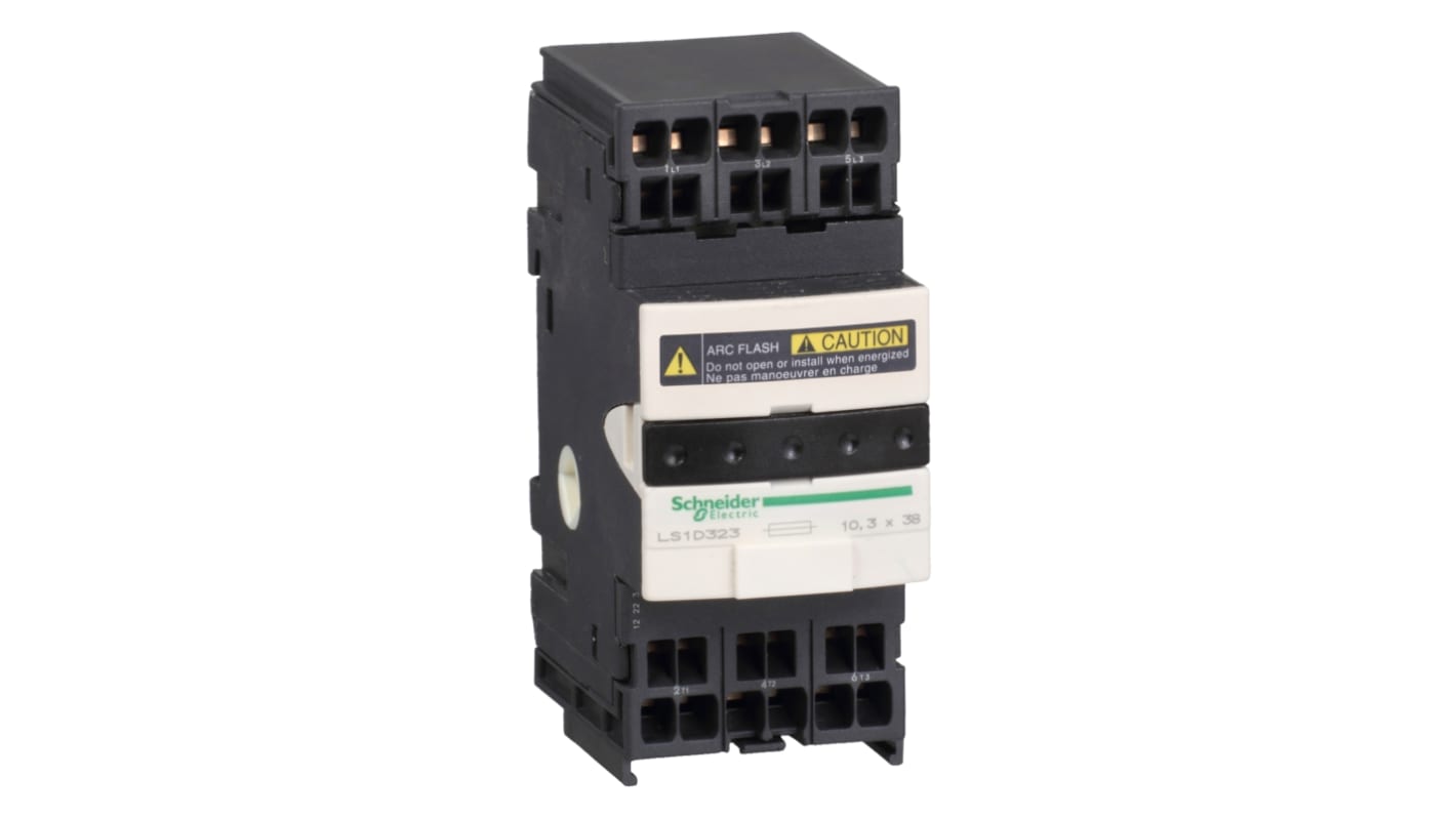 Sezionatore fusibile TeSys LS1 D di Schneider Electric, 3 poli, 25 A, montaggio su guida DIN, grado di protezione IP20.
