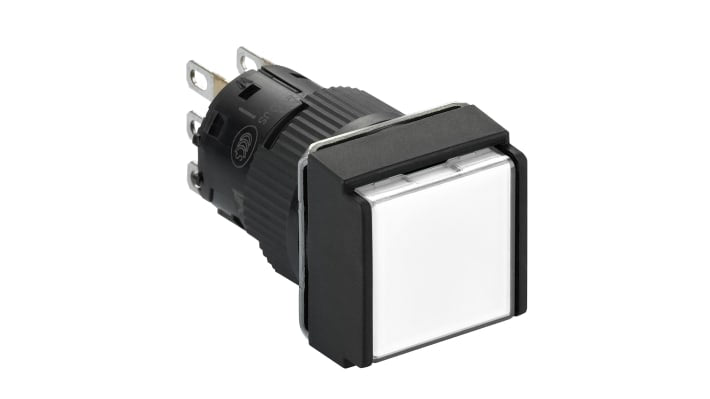 Pulsante luminoso Schneider Electric XB6ECW1B1P, SPDT, montaggio a pannello, grado di protezione IP65, foro 16mm.
