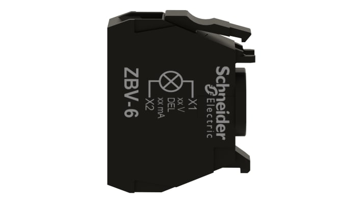 Blocco luci incandescenza Schneider Electric ZBV6 per serie Harmony XB4, 250V, terminali a vite. Alta affidabilità e prestazioni per luci pilota.