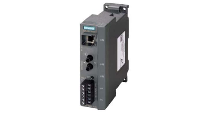 Siemens 6GK5101-1BB00-2AA3, modulo LAN SCALANCE con 1 porta RJ45, montaggio su guida, dimensioni 125 x 40 x 124 mm.