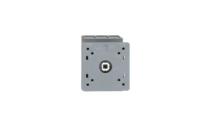Interruttore sezionatore ABB 3 poli, 80 A, montaggio a pannello, dimensioni 72 x 65 x 69 mm, grado di protezione IP20.