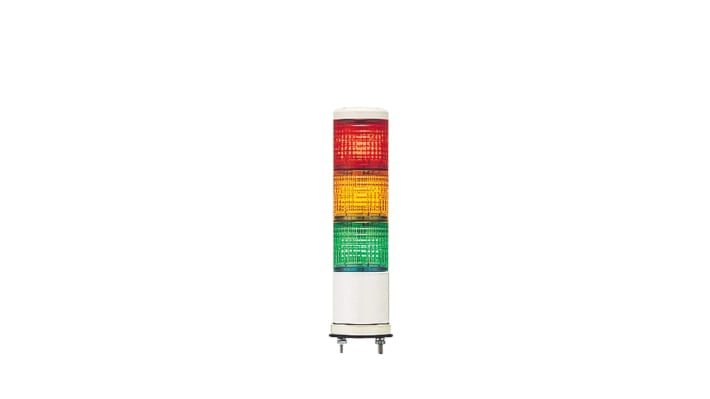 Torretta di segnalazione LED Schneider Electric XVC6B35SK, 3 elementi Rosso/Verde/Ambra, montaggio superficiale, altezza 200.8 mm, IP54.