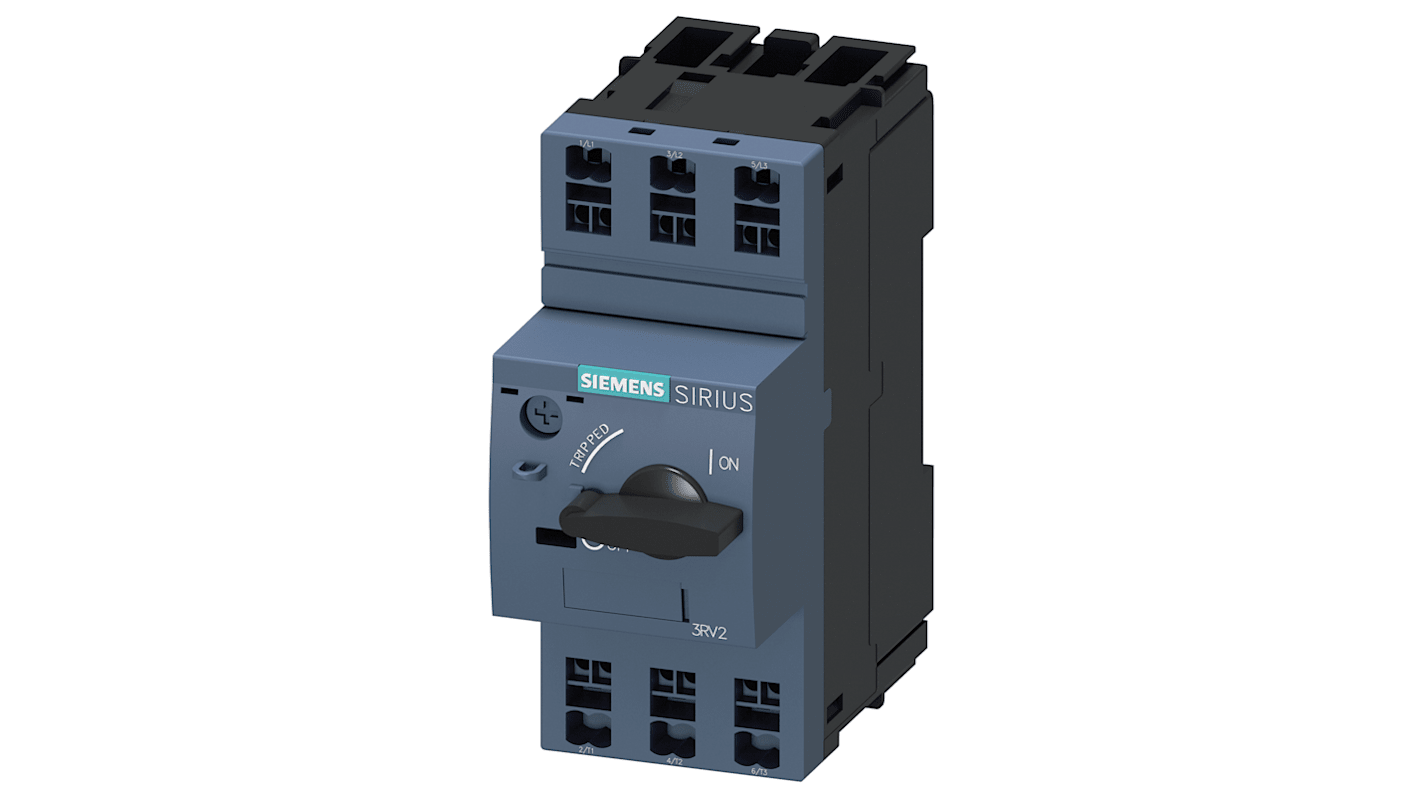 Interruttore automatico di protezione motore Siemens 3RV2011-0HA20 - 690V c.a., 0,55-0,8A - Serie SIRIUS. Protezione affidabile e duratura per impianti industriali e a energia rinnovabile.