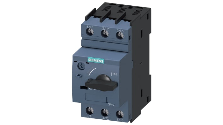 Interruttore automatico di protezione motore Siemens 3RV2011-1HA10 - 690V, 5,5-8A, Serie SIRIUS Innovation. Montaggio su guida DIN, resistente a sovraccarichi e cortocircuiti. Ideale per ambienti difficili.