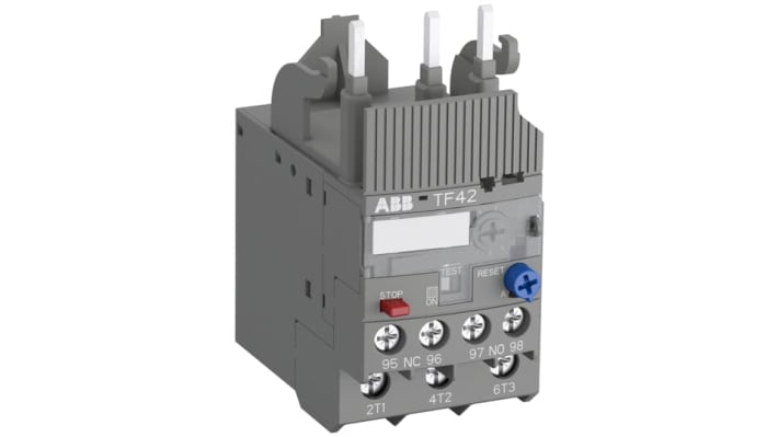 Relè di sovraccarico termico ABB 1SAZ721201R1051 TF42-24, 24 A, montaggio diretto, dimensioni 45 x 88,3 x 70,5 mm.