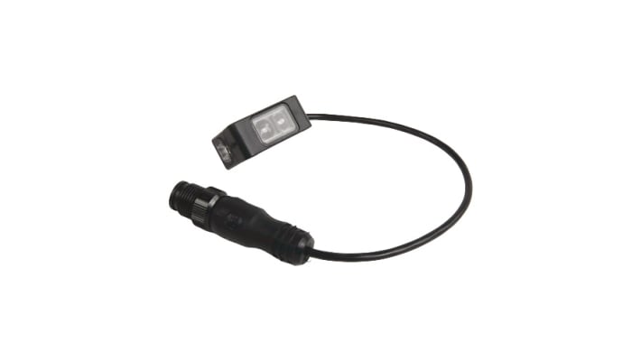 Allen Bradley 42JS-E2EZB1-F4, sensore fotoelettrico rettangolare con rilevamento fino a 10 m, grado di protezione IP67, connettore a 4 pin.