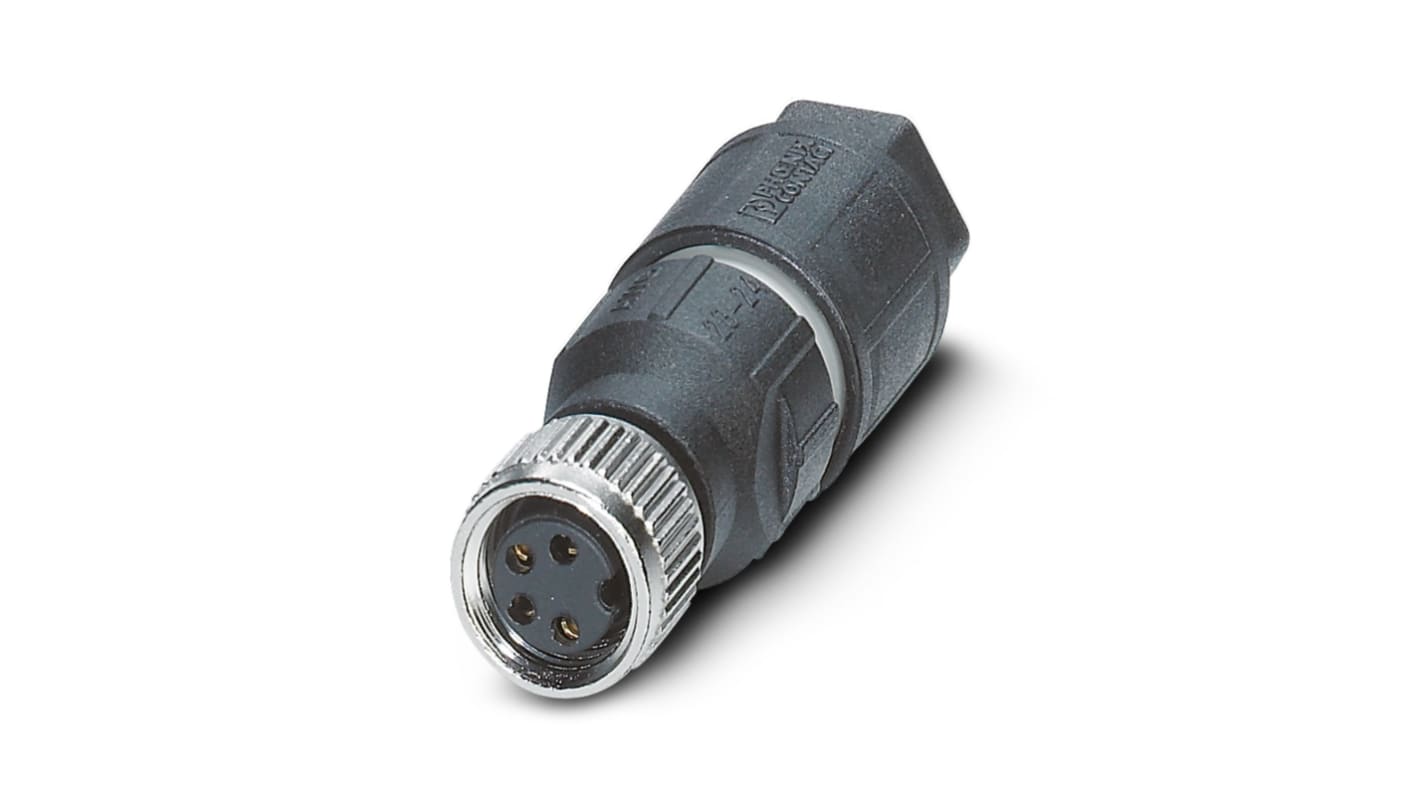 Connettore circolare femmina M8 Phoenix Contact - 1441079, contatti in rame e stagno, resistente agli urti e alle vibrazioni. Ideale per ambienti industriali.