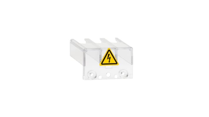 ABB OTS40T3 1SCA105317R1001, protezione trasparente per morsetti di sezionatori 3 poli, montaggio a innesto, dimensioni 12 x 35 x 40 mm.
