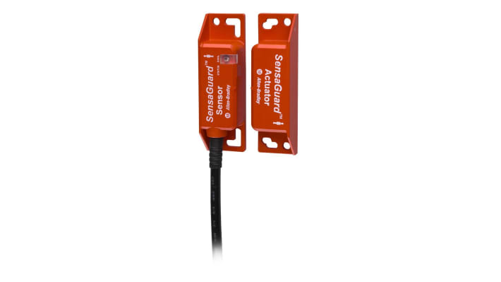 Interruttore di sicurezza RFID Allen Bradley Guardmaster 440N-Z21US2HN9, 24V cc, IP69K, 3 uscite PNP, per sportelli di protezione.