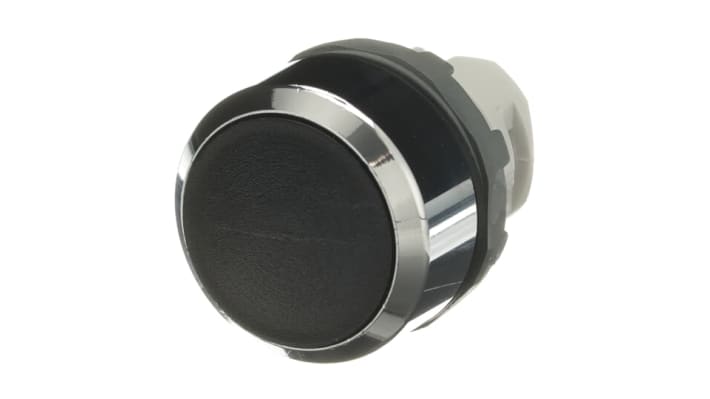 Attuatore pulsante instabile ABB, diametro foro 22 mm, colore nero, metallo, grado di protezione IP66, non illuminato.