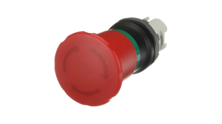 Pulsante di arresto di emergenza ABB, attuatore a fungo da 40 mm, montaggio a pannello, grado di protezione IP66.