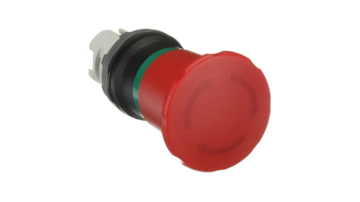Pulsante di arresto di emergenza ABB, attuatore a fungo da 40 mm, montaggio a pannello, grado di protezione IP66.