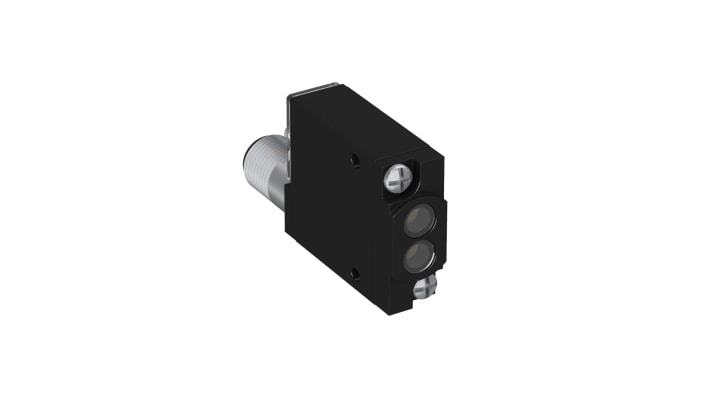 Sensore fotoelettrico rettangolare Banner SM312WQD, rilevamento 130 mm, uscita NPN/PNP, grado di protezione IP67.