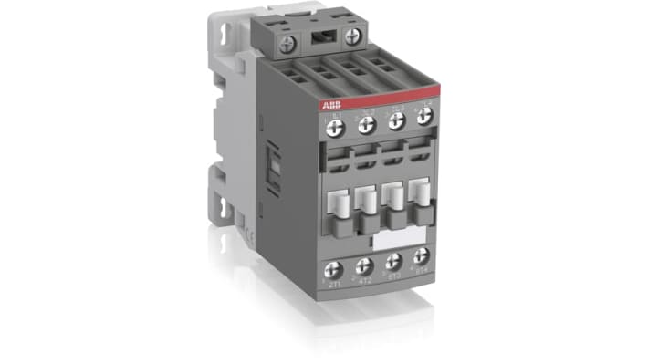 Contattore ABB 1SBL237201R1400 AF, 4 poli, 45 A, montaggio su guida DIN, dimensioni 86x45x101 mm, tensione 690 V.