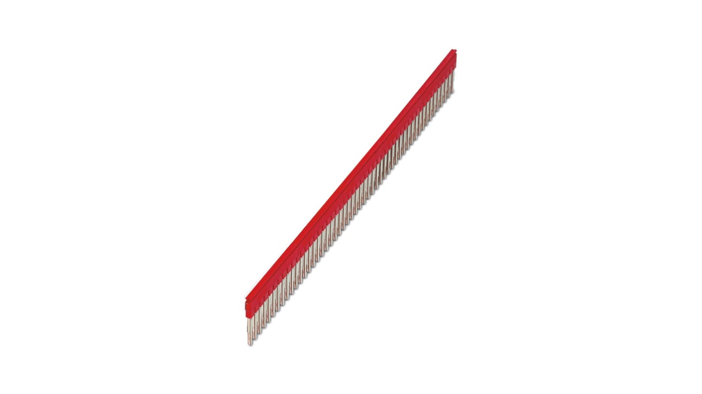 Barra jumper Phoenix Contact FBS 50-5 - 3038930: 50 posizioni, corrente 24A. Design a pin per montaggio rapido. Ideale per sistemi di automazione. Conforme RoHS.