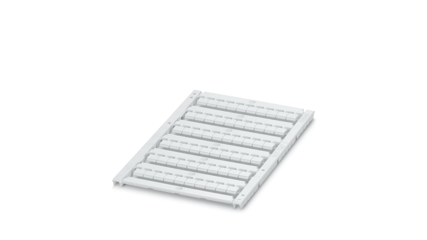 Marcatori terminali PC Phoenix Contact 828746 per morsettiere larghe 6,2 mm. Confezione da 10. Resistenza agli urti e all'usura. Ideali per ambienti difficili. Adatti a temperature da -40 °C a +120 °C. Conformi alla norma ISO 4892-2:2013-03. UL 94 V0 per sicurezza antincendio. Dimensioni compatte.