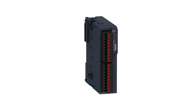 Modulo I/O Schneider Electric TM3AI4G per PLC Modicon FC4A, 4 ingressi analogici, alimentazione 24 V c.c., dimensioni 90 x 23,6 x 70 mm.