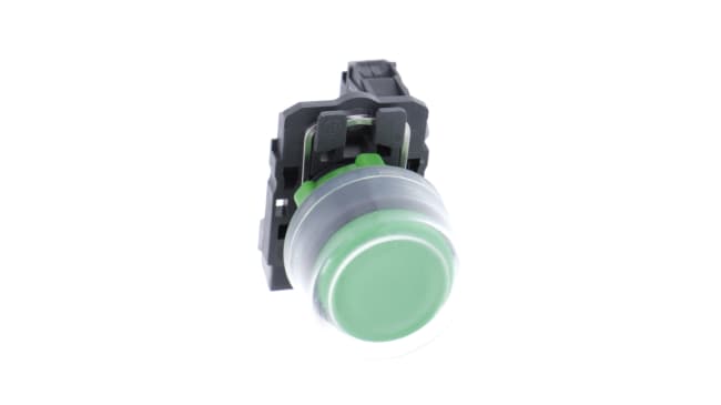 Pulsante a ritorno a molla Schneider Electric XB5AP31, SPST, montaggio a pannello, colore verde, IP66/IP67, diametro 30mm.