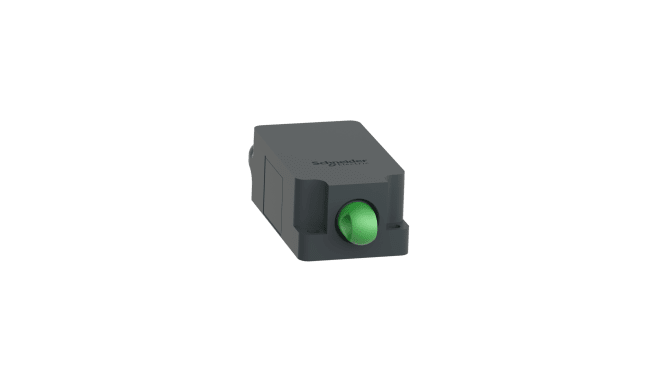 Interruttore a fune wireless Schneider Electric ZBRP1, montaggio a pannello, protezione IP66, dimensioni 144 x 56 x 38 mm.